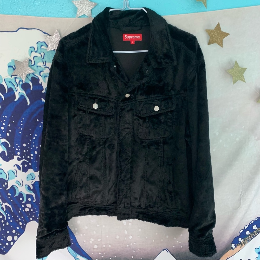 supreme fuzzy trucker jacket